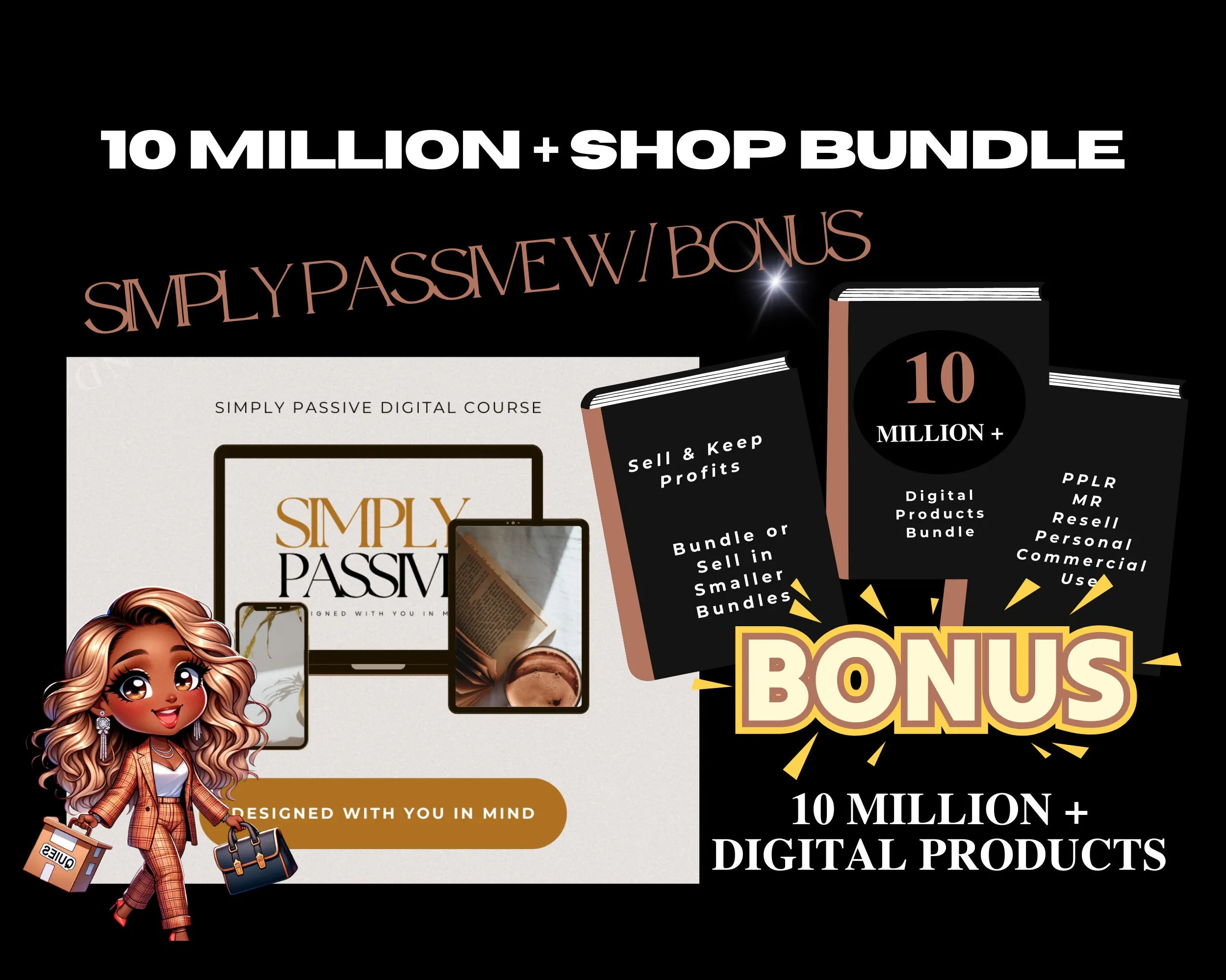 Simply Passive MRR,  Digital Marketing Course 45  videos, Canva, Modules, Checklists,  Strategies, Ultimate Bonus - 12 Million  MRR, PLR