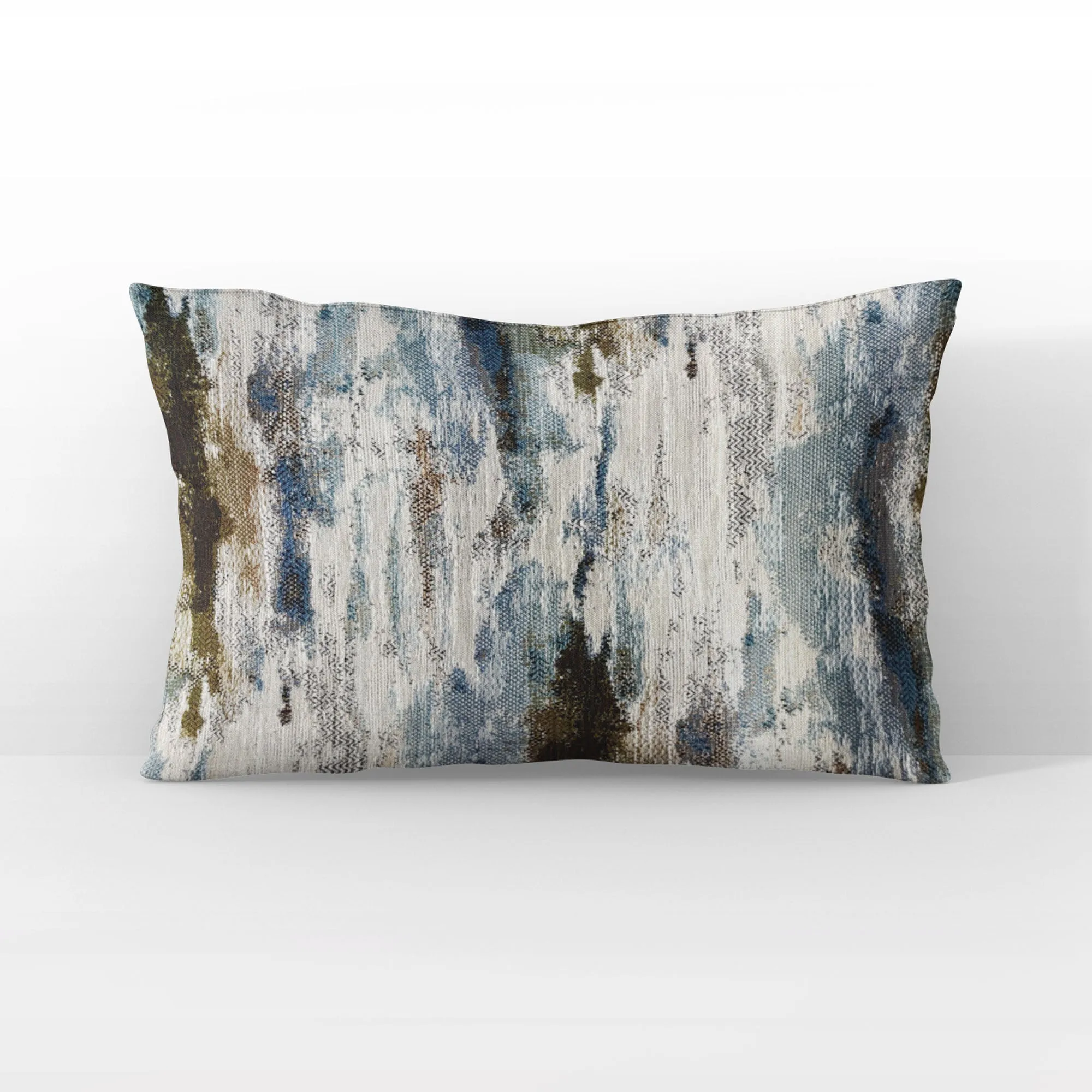 Skyline Breeze Blue Chevron Luxury Outdoor/Indoor Throw Pillow