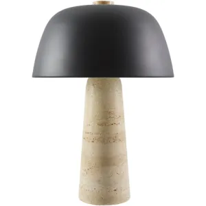 Sleek Travertine Accent Lamp