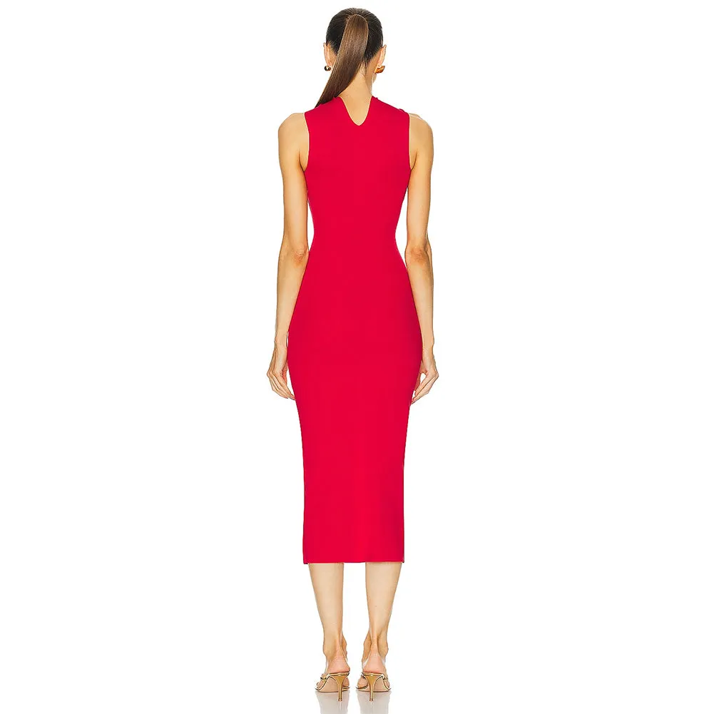 Sleeveless Cut Out Midi Bandage Dress HL9648
