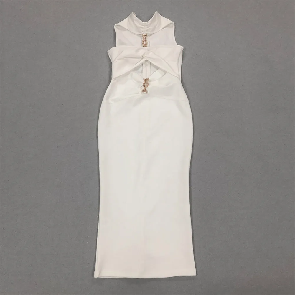 Sleeveless Cut Out Midi Bandage Dress HL9648