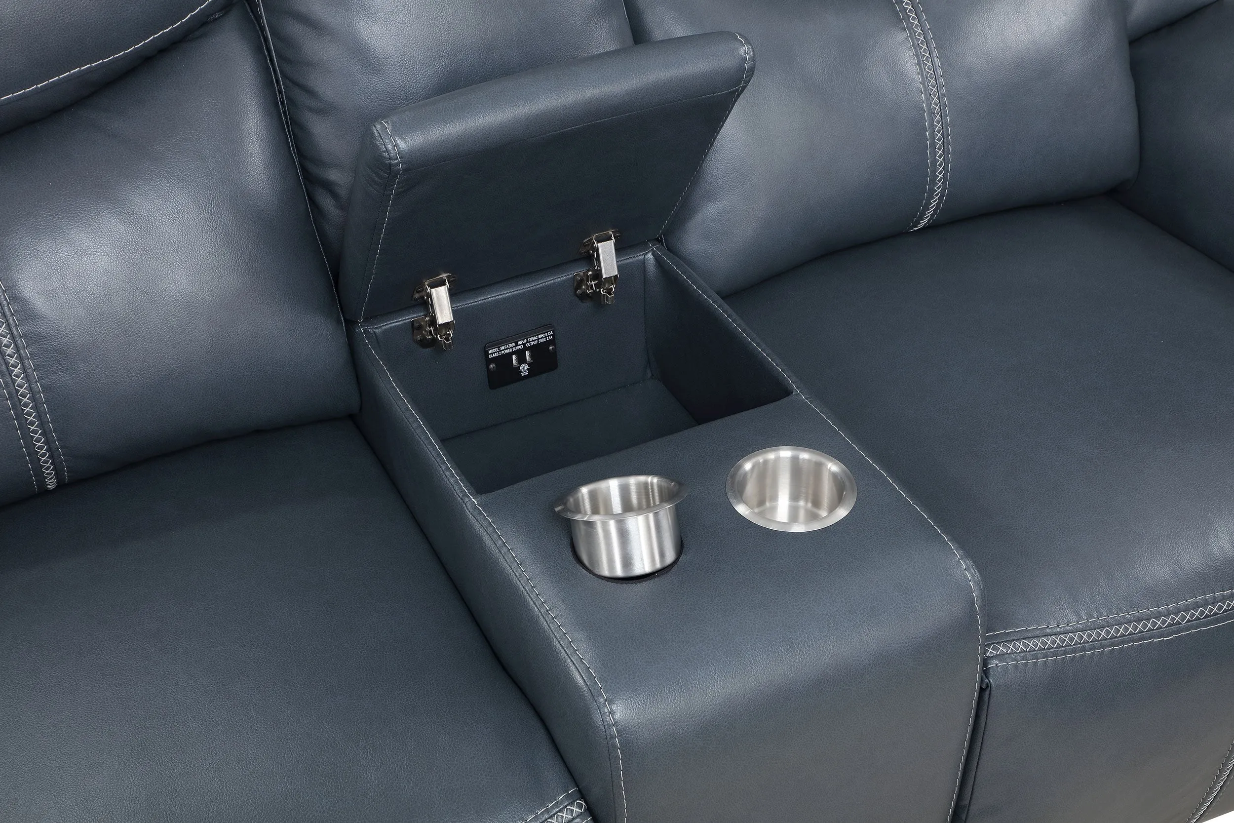 Sloane Upholstered Padded Arm Reclining Loveseat Blue