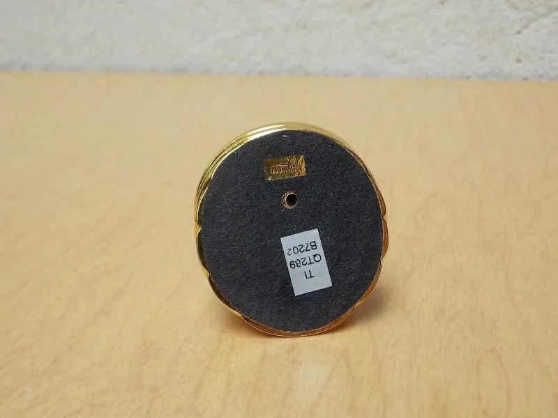 Small Gold Bulova Pen Holder with Clock