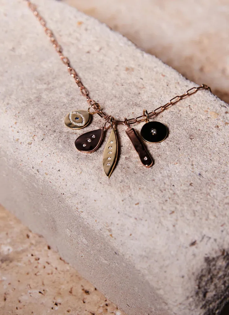 Small Round Diamond Charm in Gold