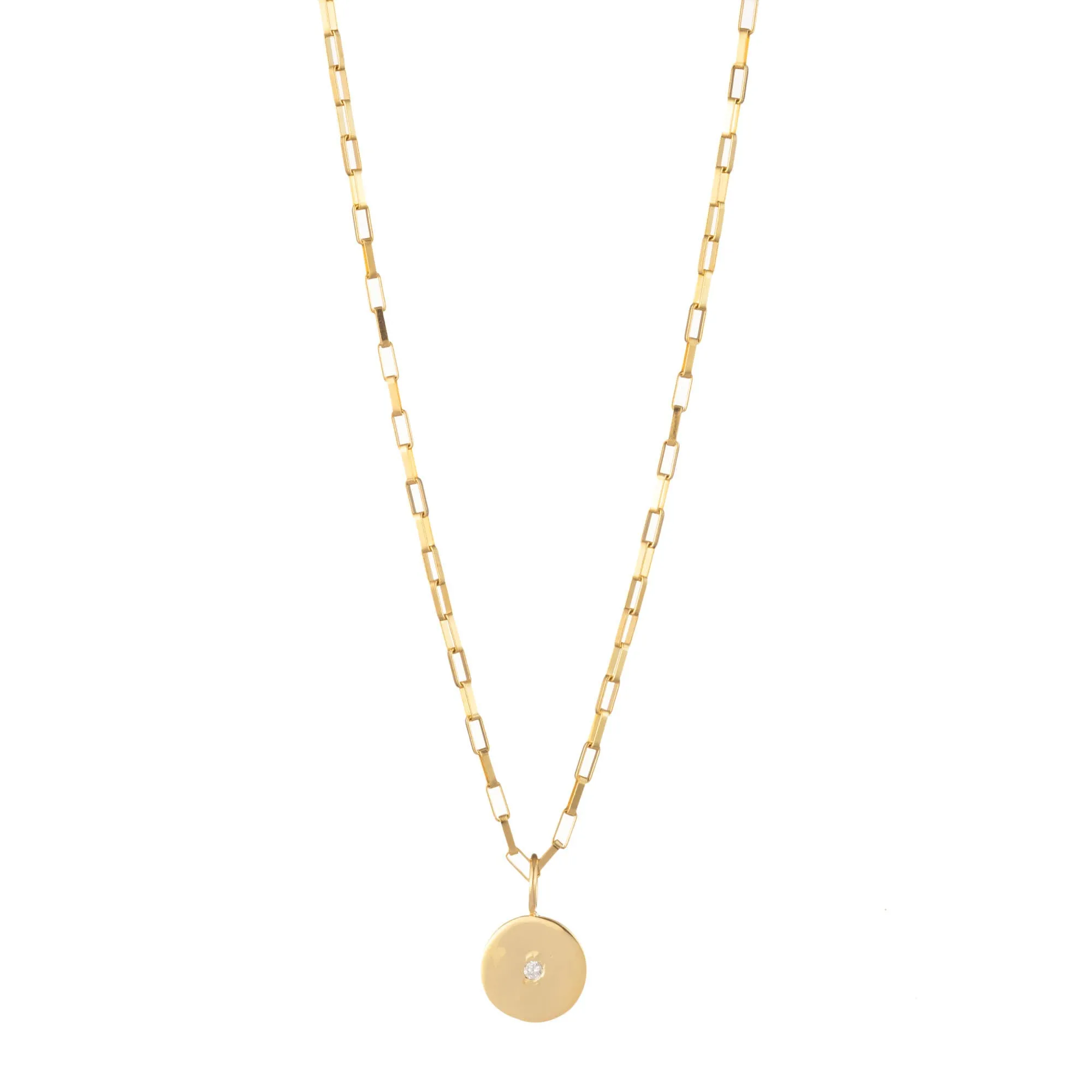 Small Round Diamond Charm in Gold