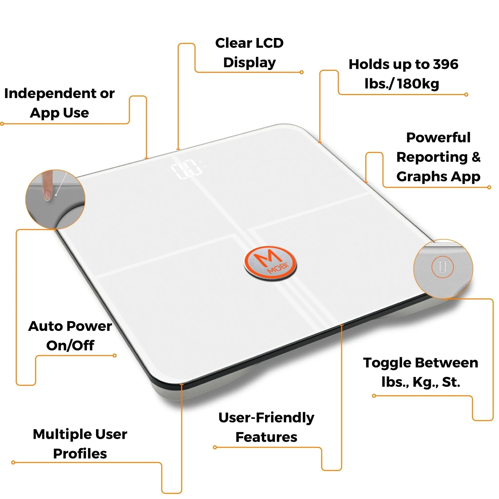 Smart BMI Wi-Fi Total Body Composition Scale with 18 Body Measurements
