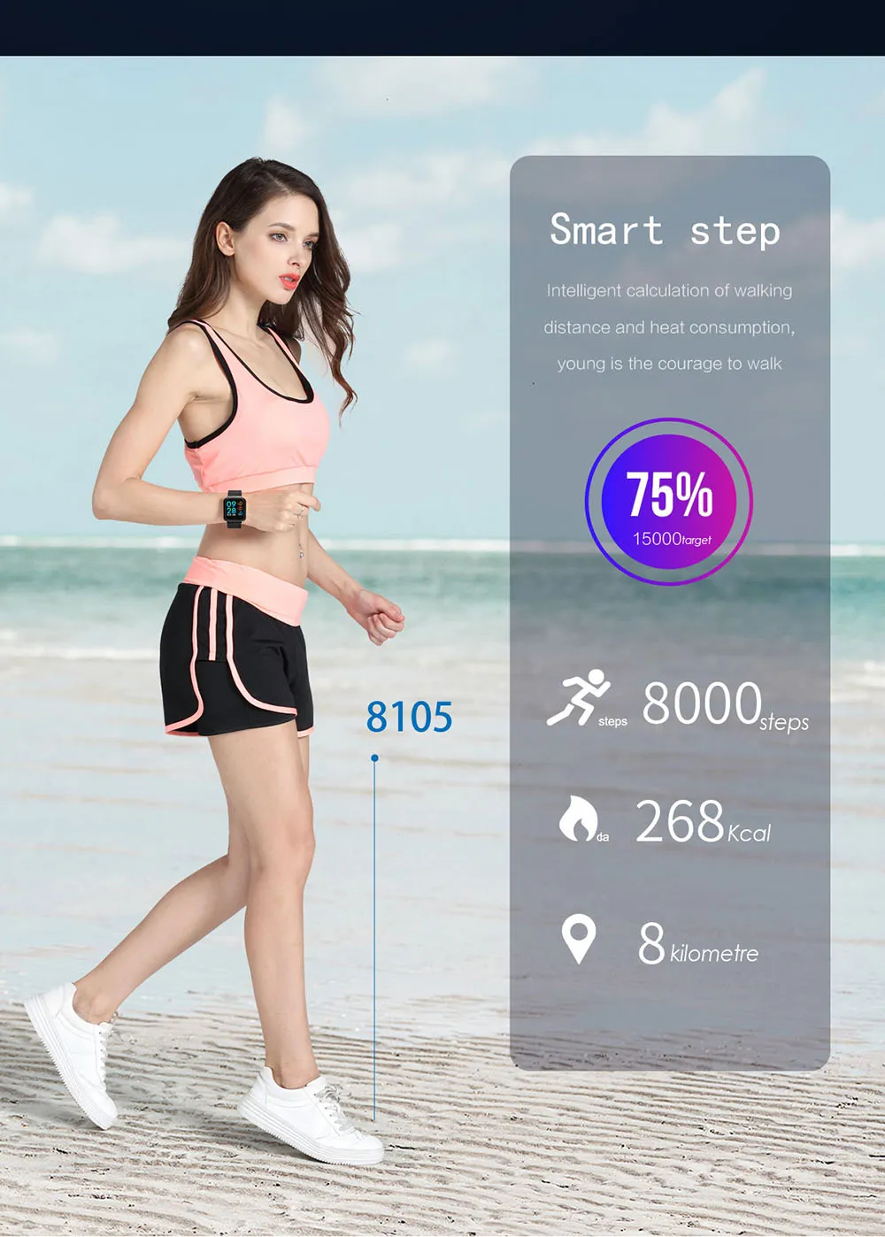 Smart Fitness Bracelet Watch Unisex P68 Multiple Sports Mode  Smart Band For ISO Android
