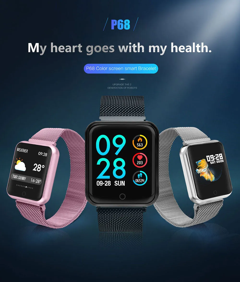 Smart Fitness Bracelet Watch Unisex P68 Multiple Sports Mode  Smart Band For ISO Android