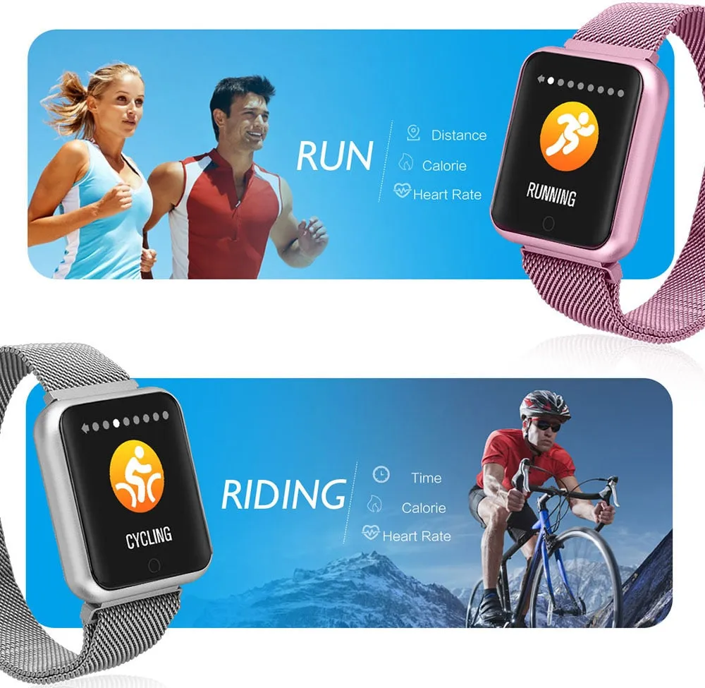 Smart Fitness Bracelet Watch Unisex P68 Multiple Sports Mode  Smart Band For ISO Android