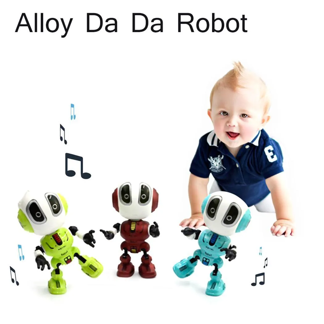 Smart Robot Toy Electronic Action Figure Toy Intelligent Sound Recording Function Alloy Robot LED Lighting Toys
