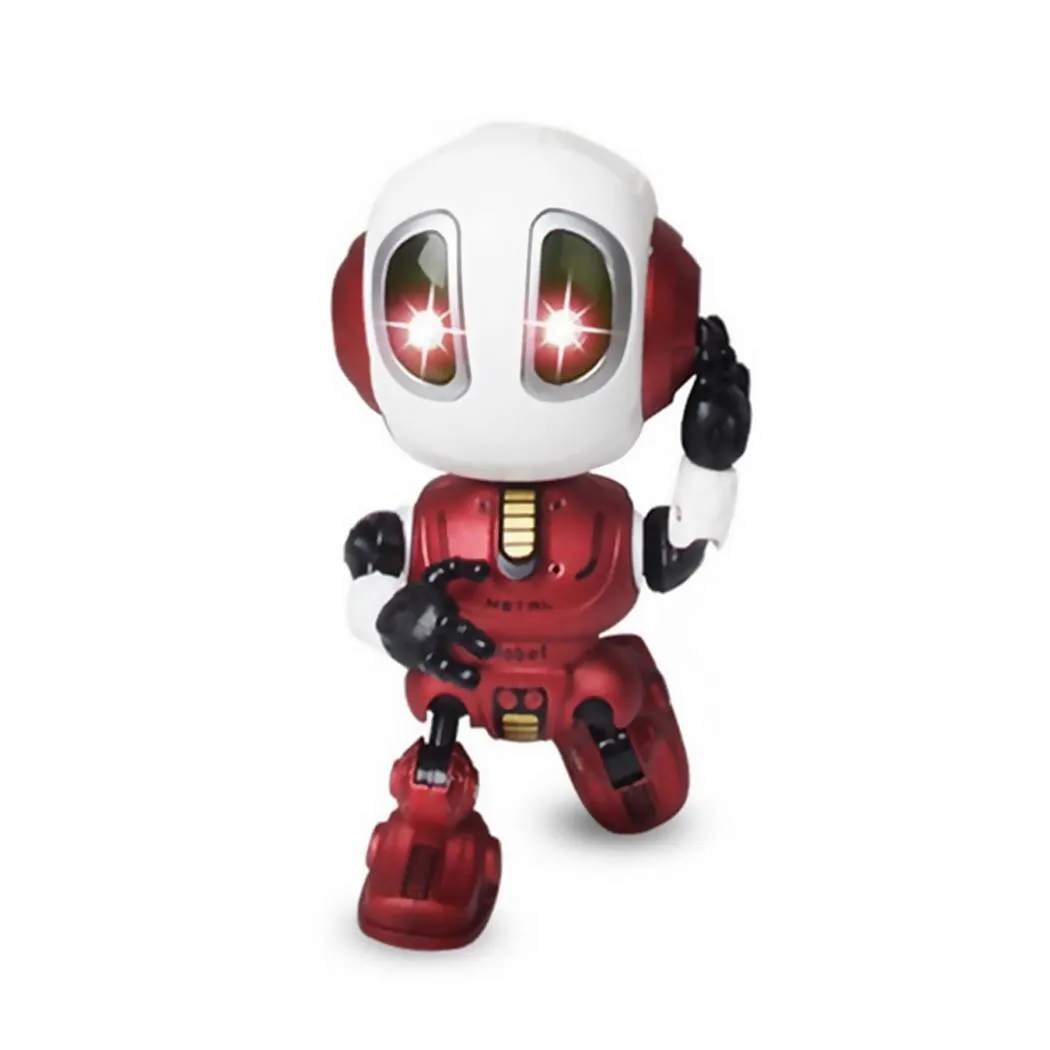 Smart Robot Toy Electronic Action Figure Toy Intelligent Sound Recording Function Alloy Robot LED Lighting Toys