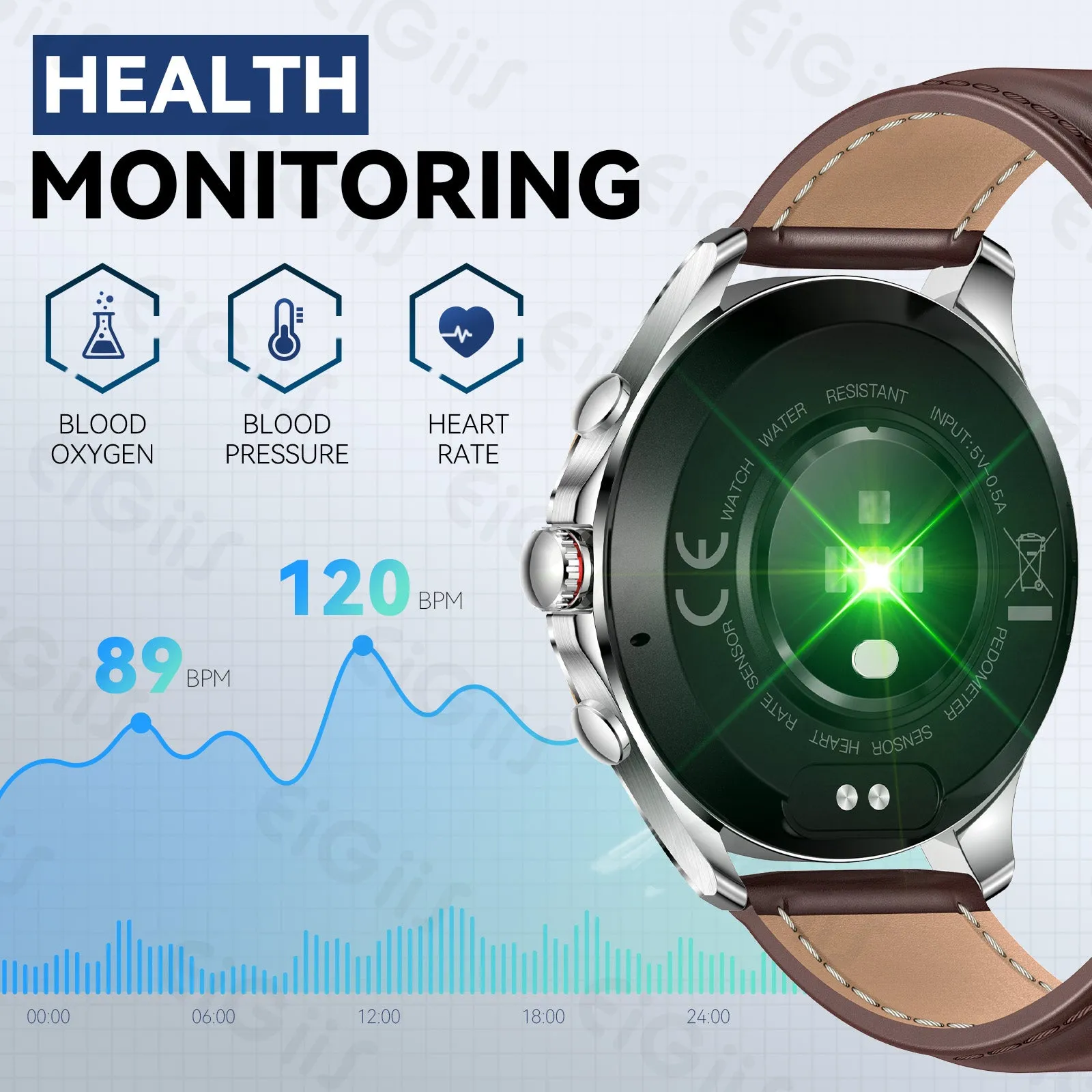 Smartwatch for Men Women with Bluetooth Calling 1.32” HD Step Counter Watch with Heart Rate Sleep Monitor Body Temperature Detection Pedometer Calories for iOS Android
