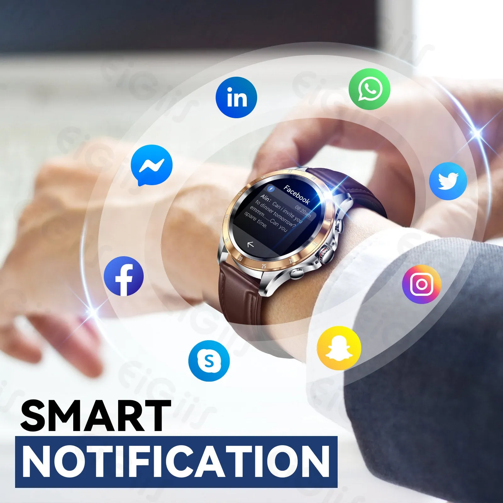 Smartwatch for Men Women with Bluetooth Calling 1.32” HD Step Counter Watch with Heart Rate Sleep Monitor Body Temperature Detection Pedometer Calories for iOS Android