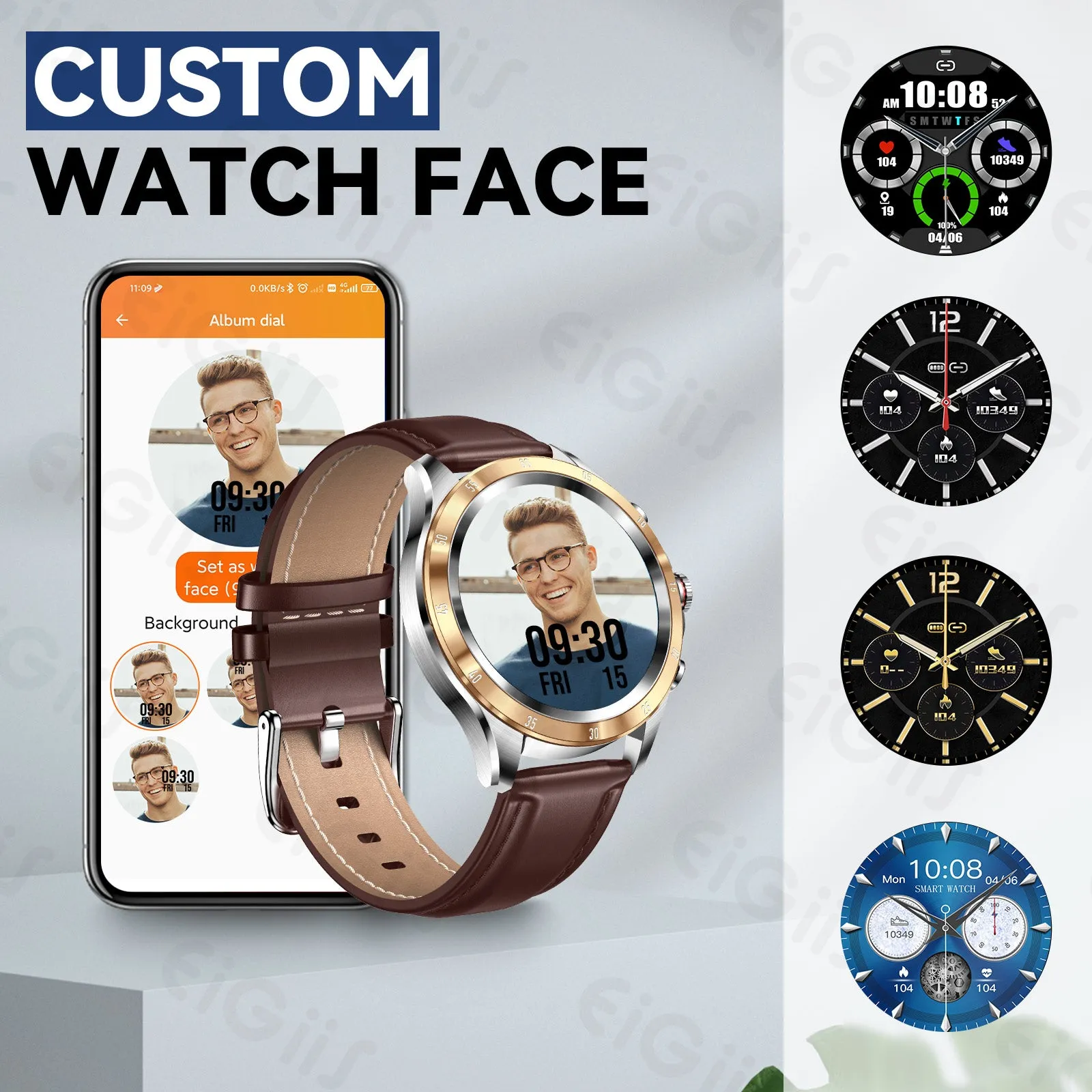 Smartwatch for Men Women with Bluetooth Calling 1.32” HD Step Counter Watch with Heart Rate Sleep Monitor Body Temperature Detection Pedometer Calories for iOS Android