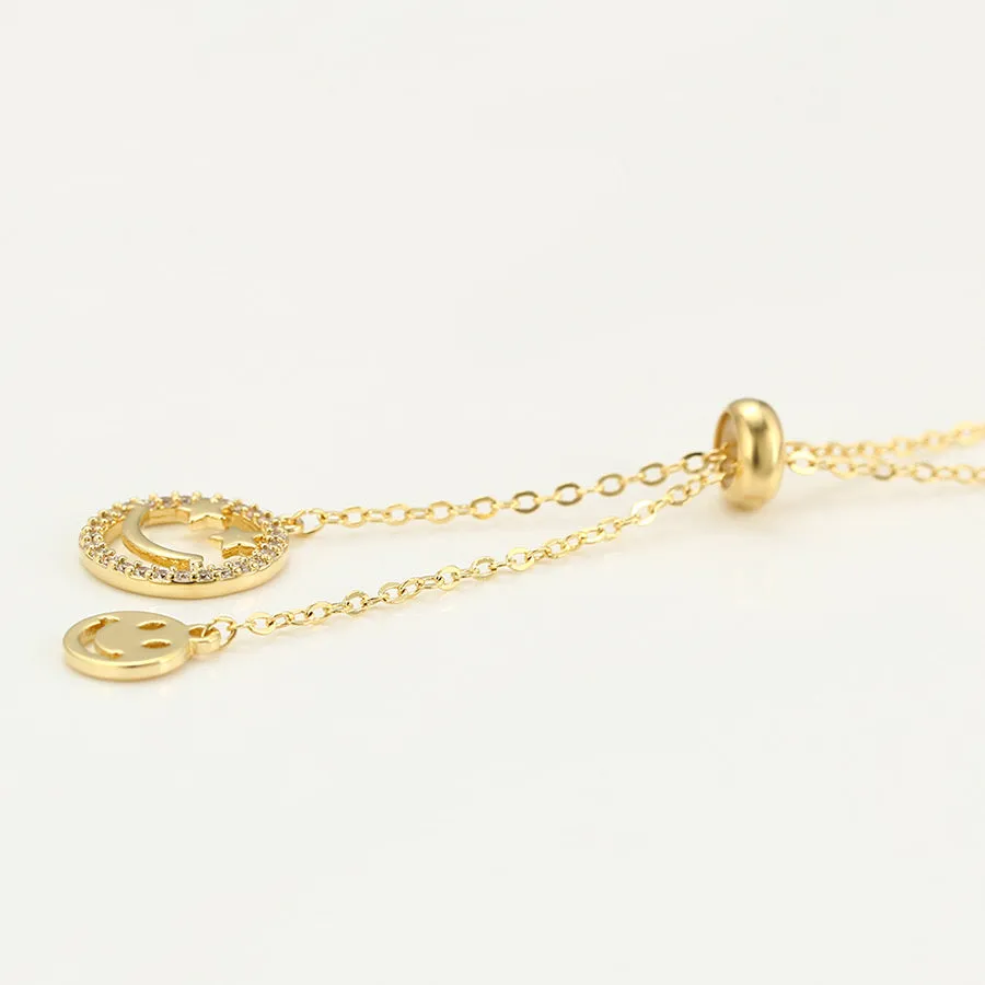 Smiley Face 14K Gold Plated Emoji Necklace
