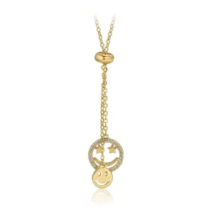 Smiley Face 14K Gold Plated Emoji Necklace