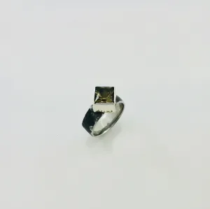 Smokey Quartz Princess Cut Ring