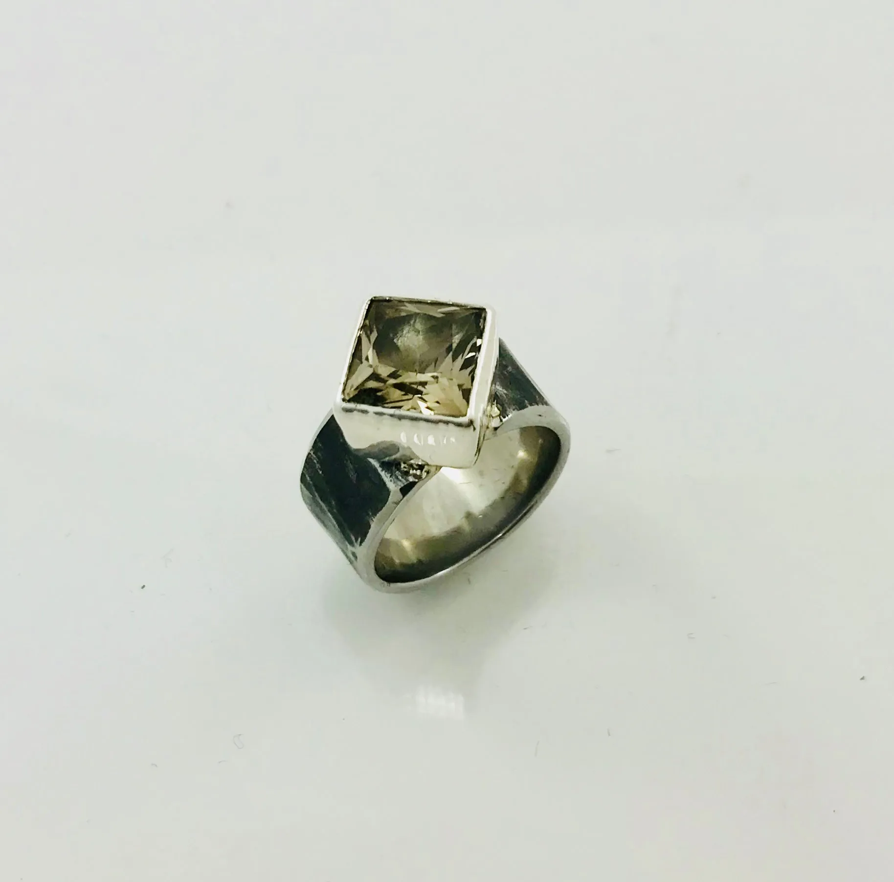 Smokey Quartz Princess Cut Ring
