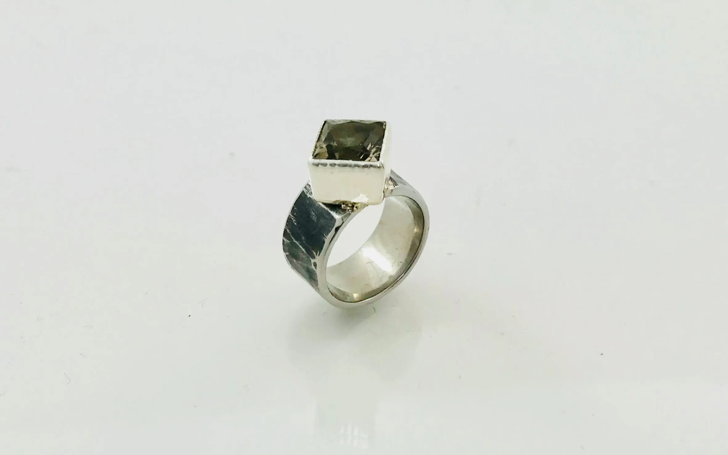 Smokey Quartz Princess Cut Ring