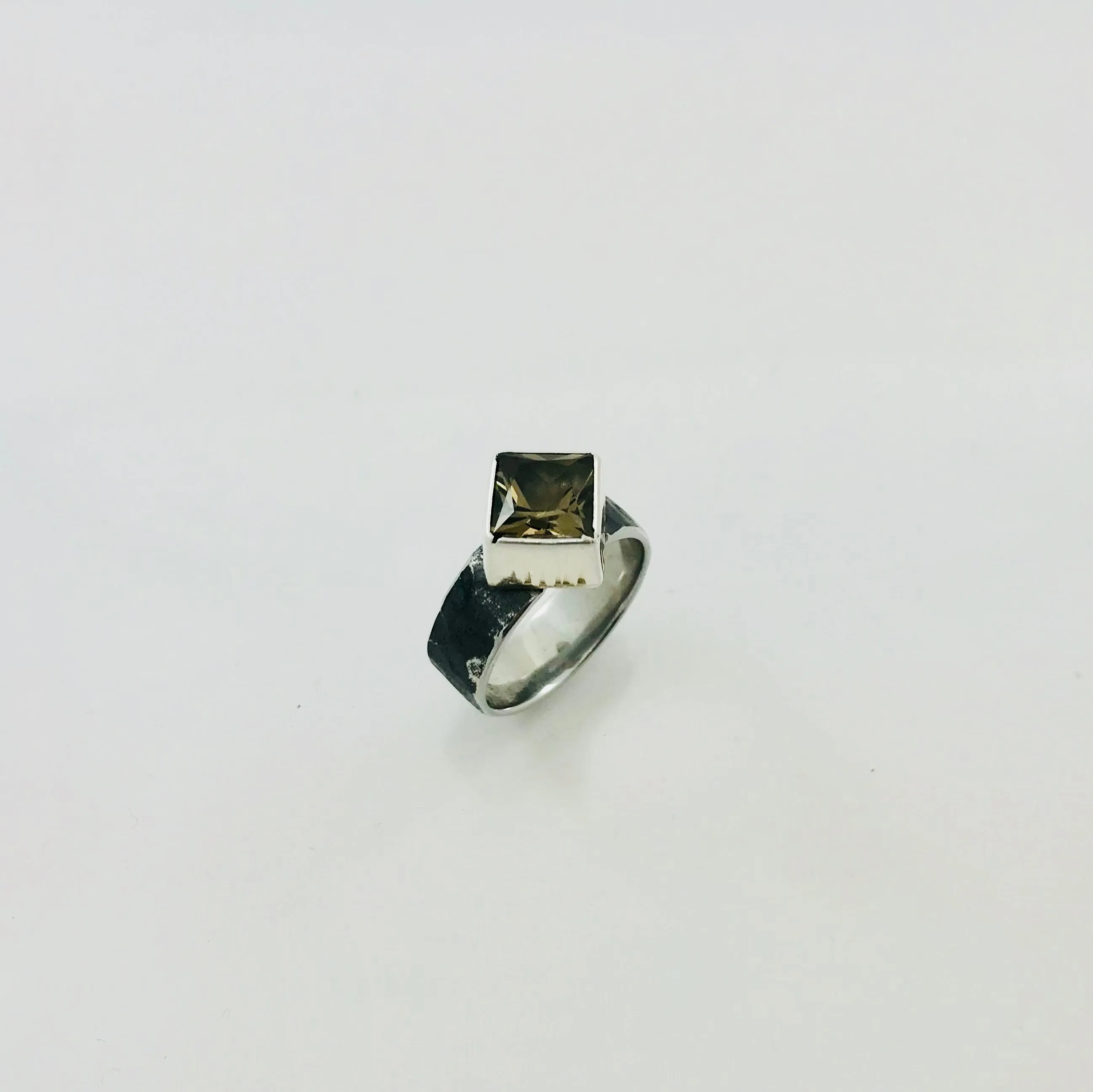 Smokey Quartz Princess Cut Ring