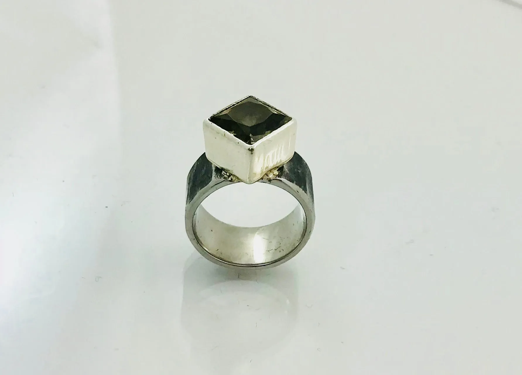 Smokey Quartz Princess Cut Ring