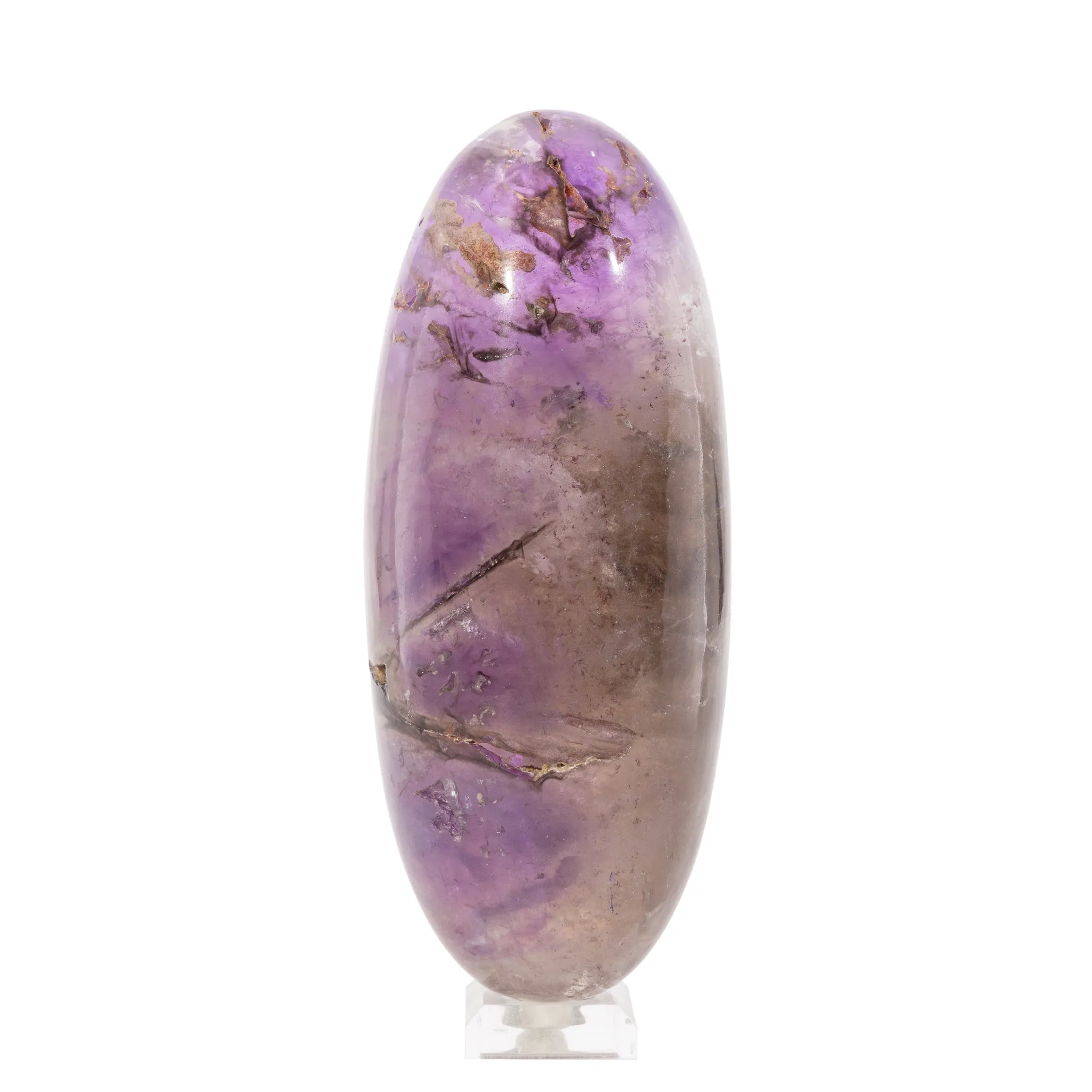 Smoky Amethyst Phantom 4.6 Inch 397.6 Gram Polished Crystal Lingam