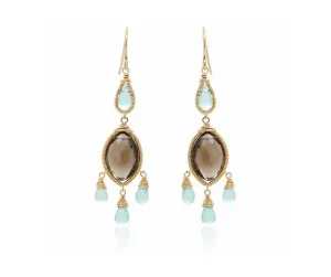 Smoky Quartz & Apatite Earrings