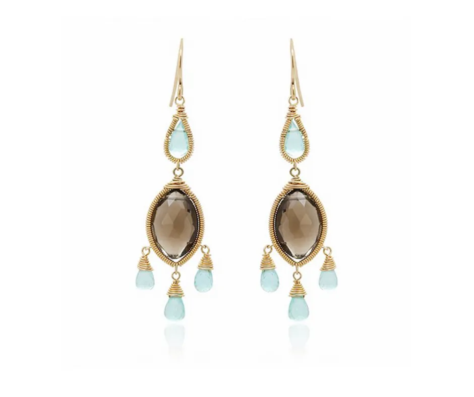 Smoky Quartz & Apatite Earrings