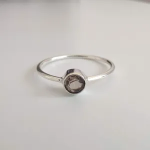 Smoky Quartz Delicate 925 Sterling Silver Ring