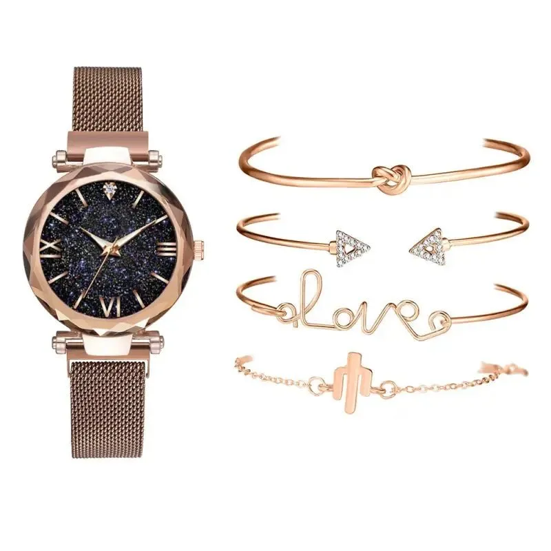 Snake Bracelet Watch Set with 33mm Diameter Glass Surface