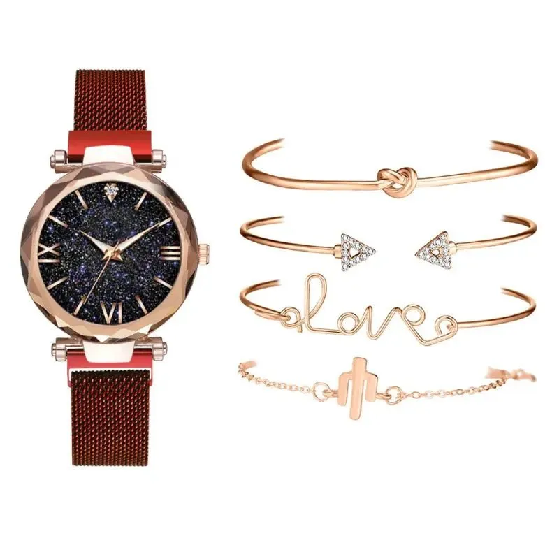 Snake Bracelet Watch Set with 33mm Diameter Glass Surface