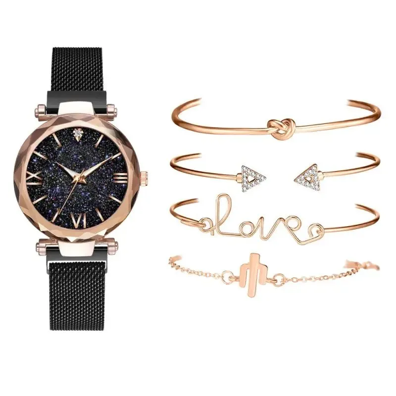 Snake Bracelet Watch Set with 33mm Diameter Glass Surface