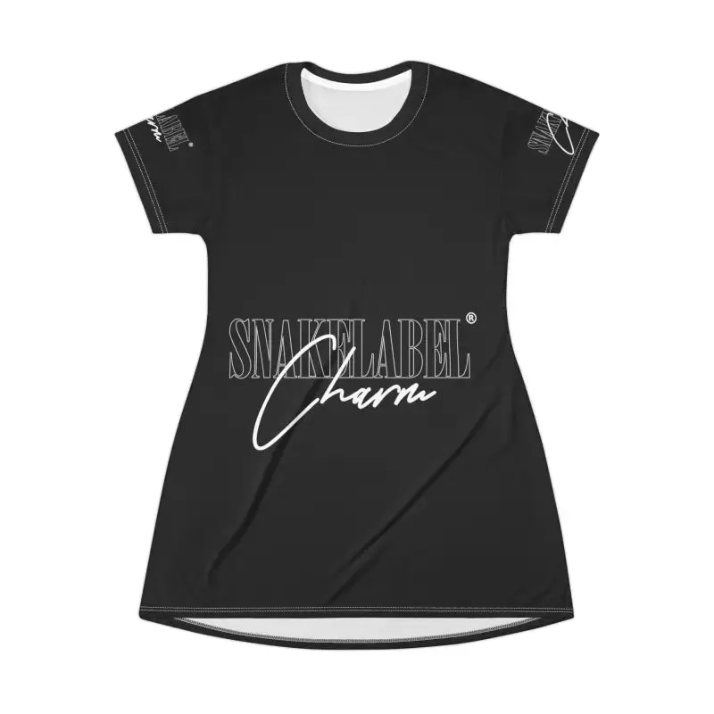 Snake Print Dress: Women's Light Fabric T-Shirt Dress, 100% Polyester
