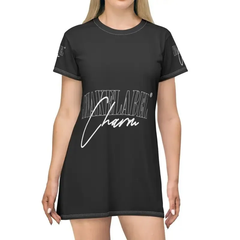 Snake Print Dress: Women's Light Fabric T-Shirt Dress, 100% Polyester
