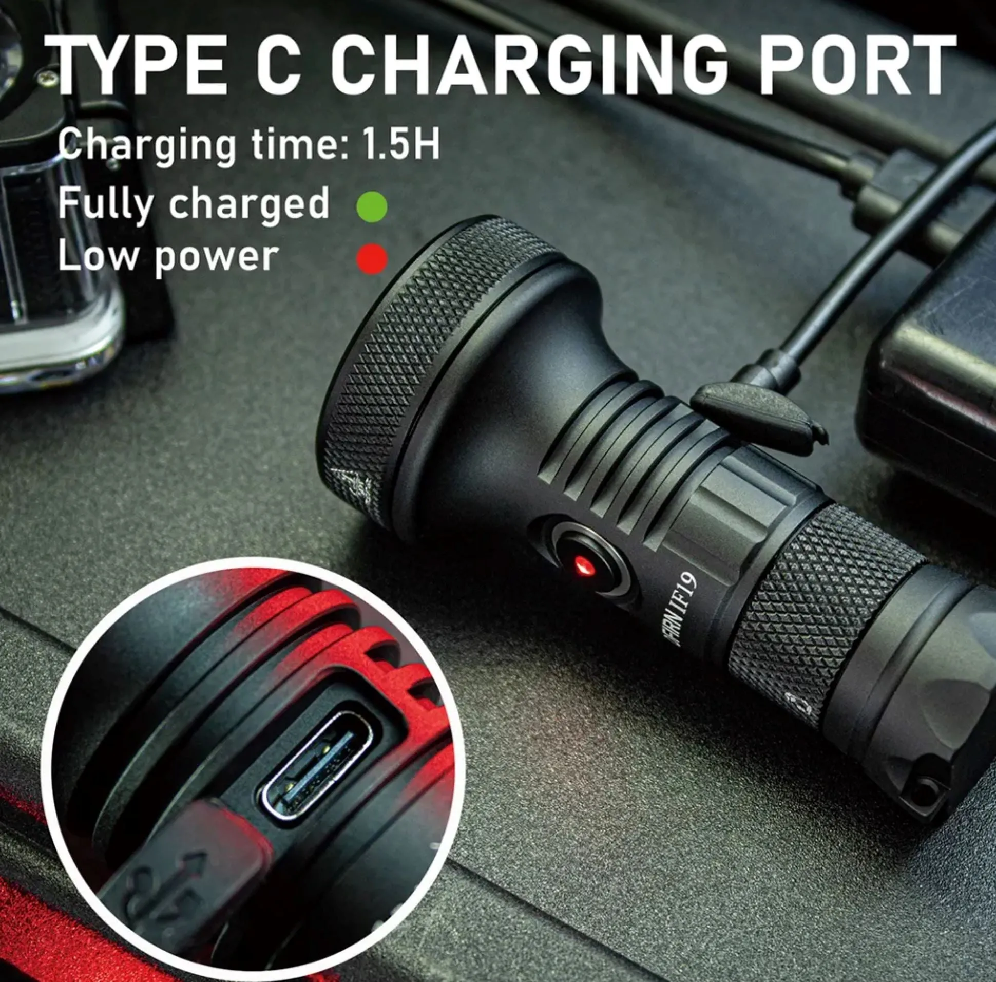 Sofirn IF19 2000 Lumens Long Range Throw Mini Rechargeable EDC Flashlight 18350 Light