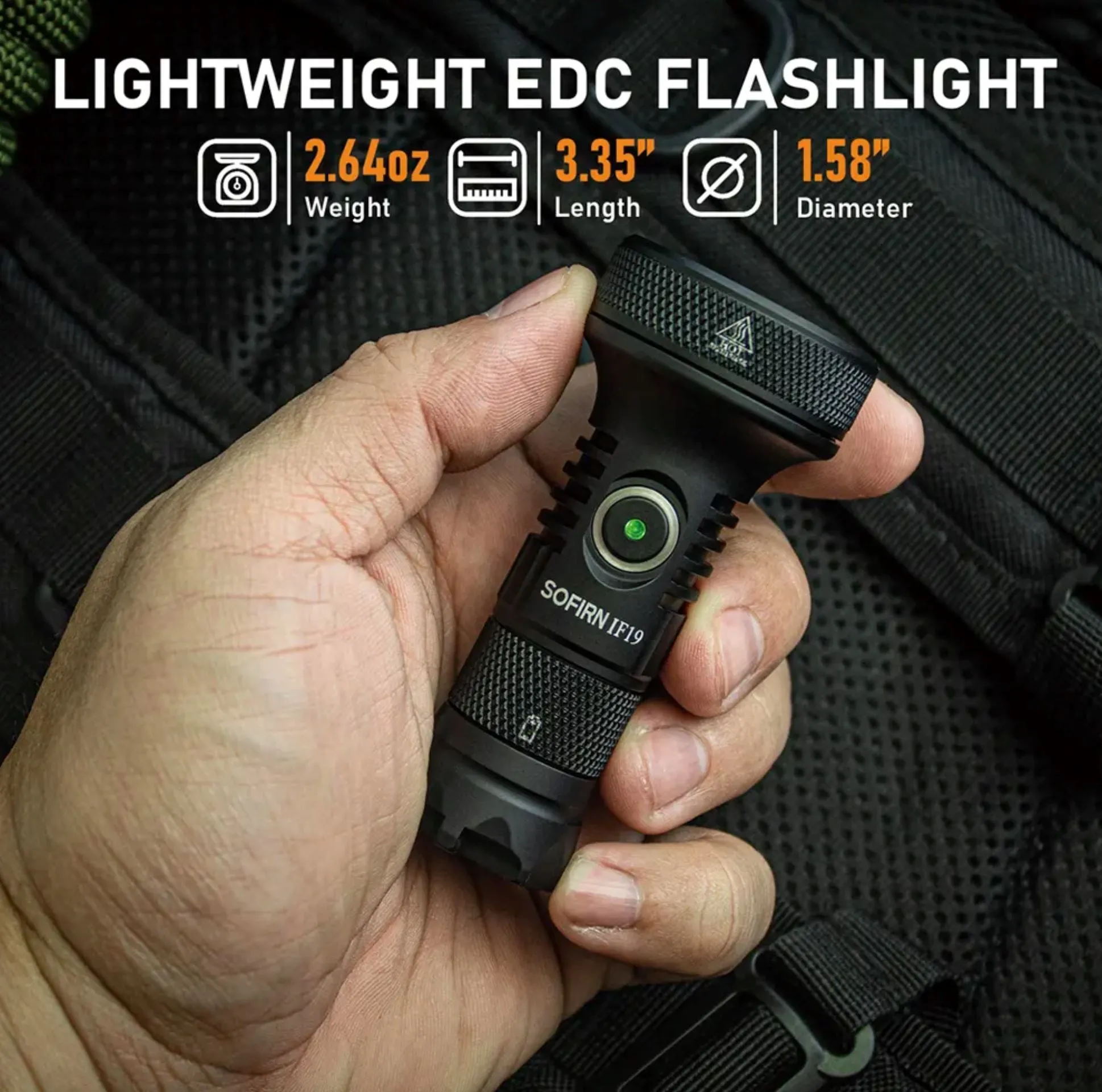 Sofirn IF19 2000 Lumens Long Range Throw Mini Rechargeable EDC Flashlight 18350 Light