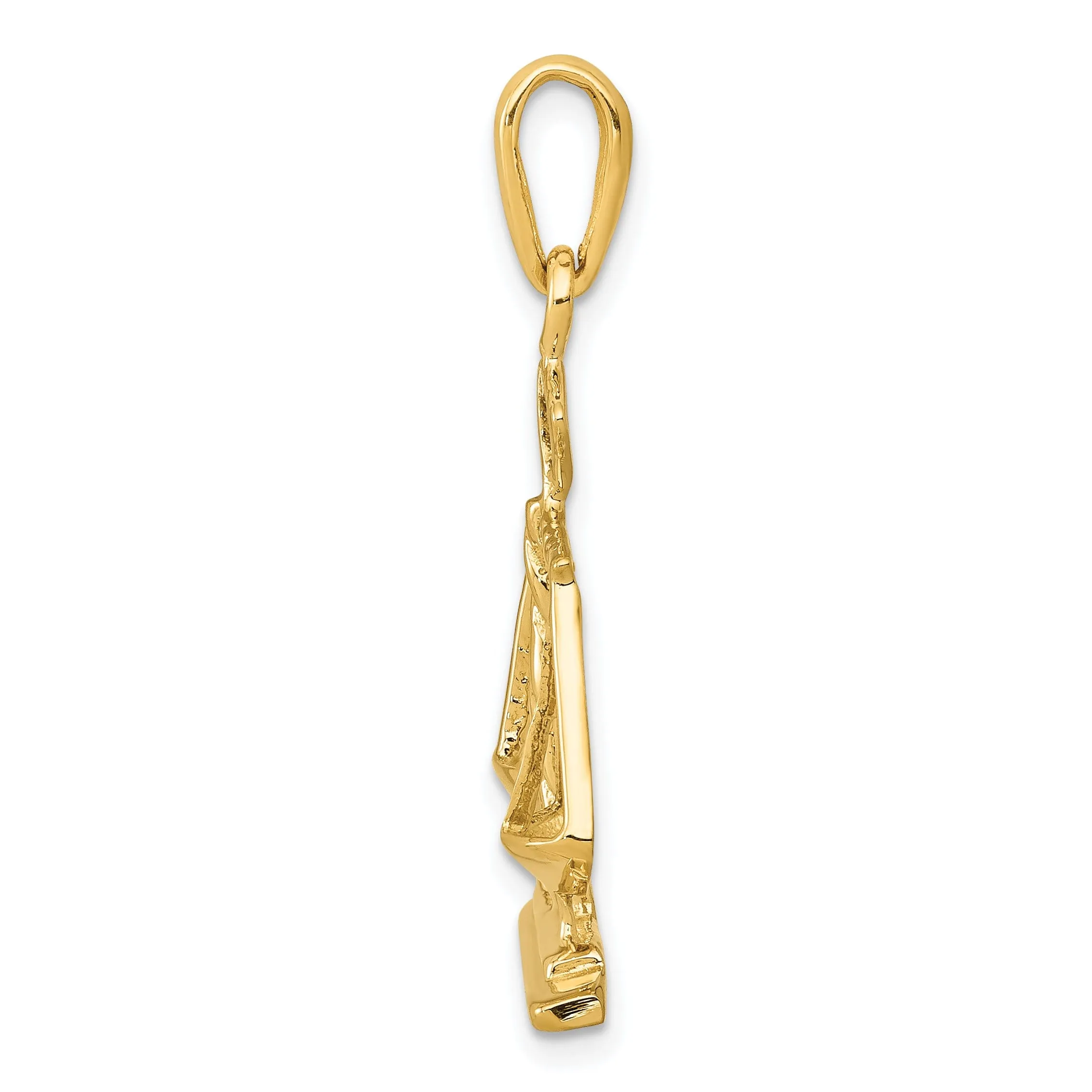 Solid 14k Yellow Gold Scales of Justice Pendant