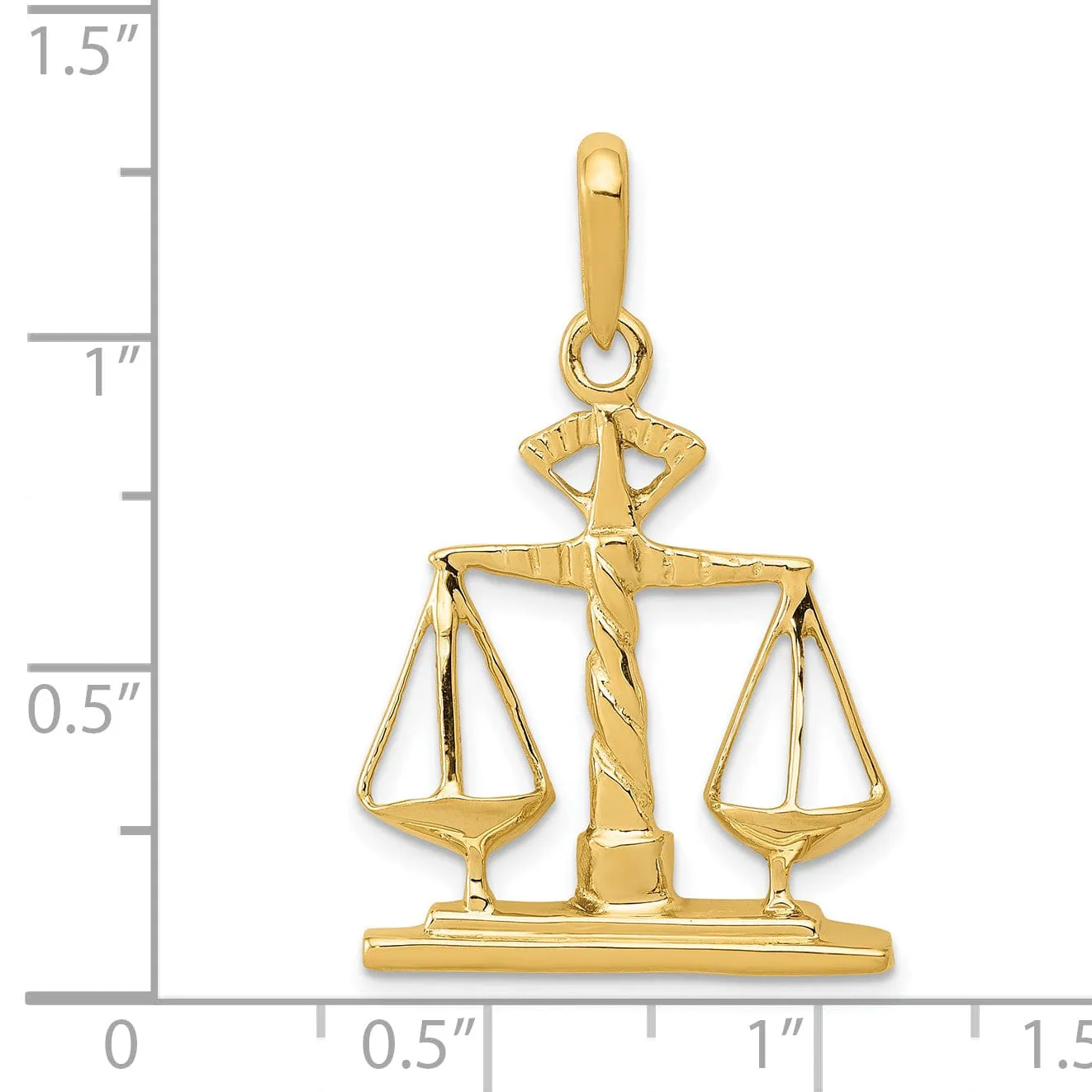 Solid 14k Yellow Gold Scales of Justice Pendant