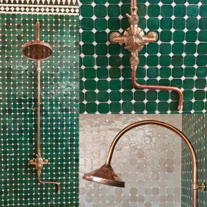 Solid Brass Exposed Shower System - Elegant Bathroom Shower with Rainfall Shower Head