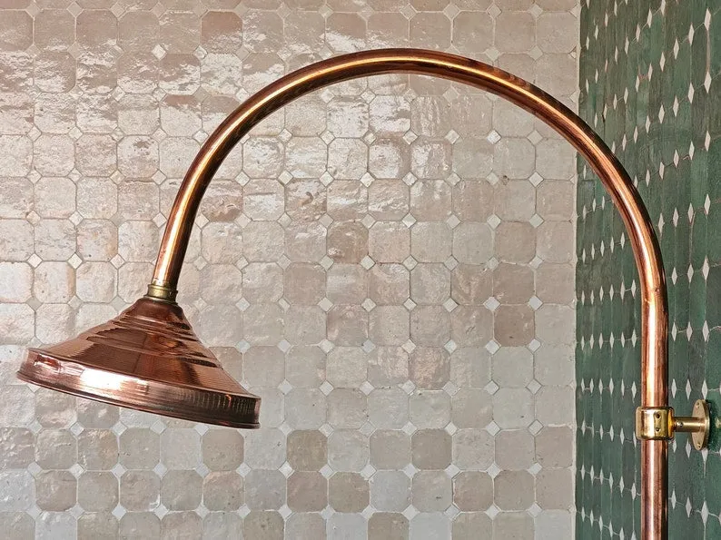 Solid Brass Exposed Shower System - Elegant Bathroom Shower with Rainfall Shower Head