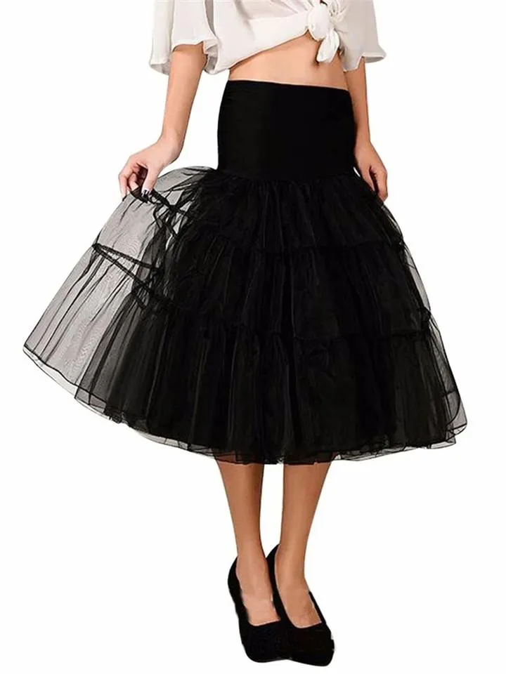 Solid Color 1950S Petticoat Tutu Crinoline Underskirt