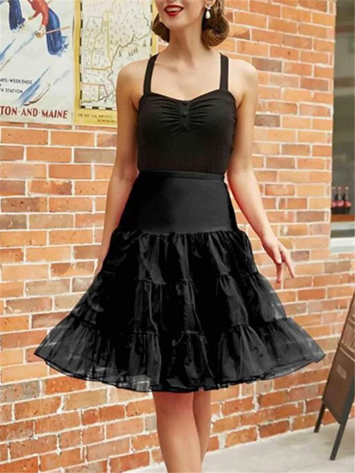 Solid Color 1950S Petticoat Tutu Crinoline Underskirt