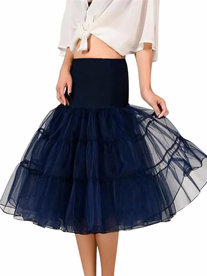 Solid Color 1950S Petticoat Tutu Crinoline Underskirt