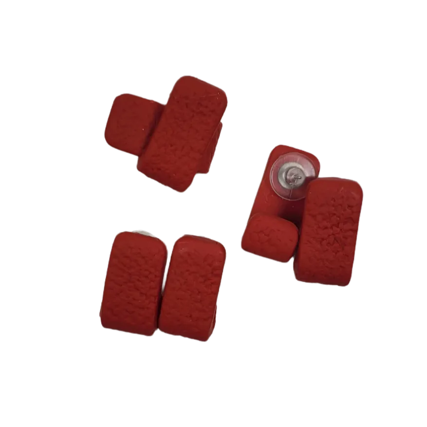 Solid Color Huggie Earring - Red Large Size for Statement Style