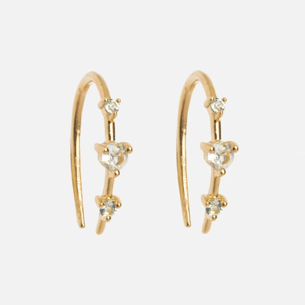 Solid Gold Ombre Birthstone Ear Huggers