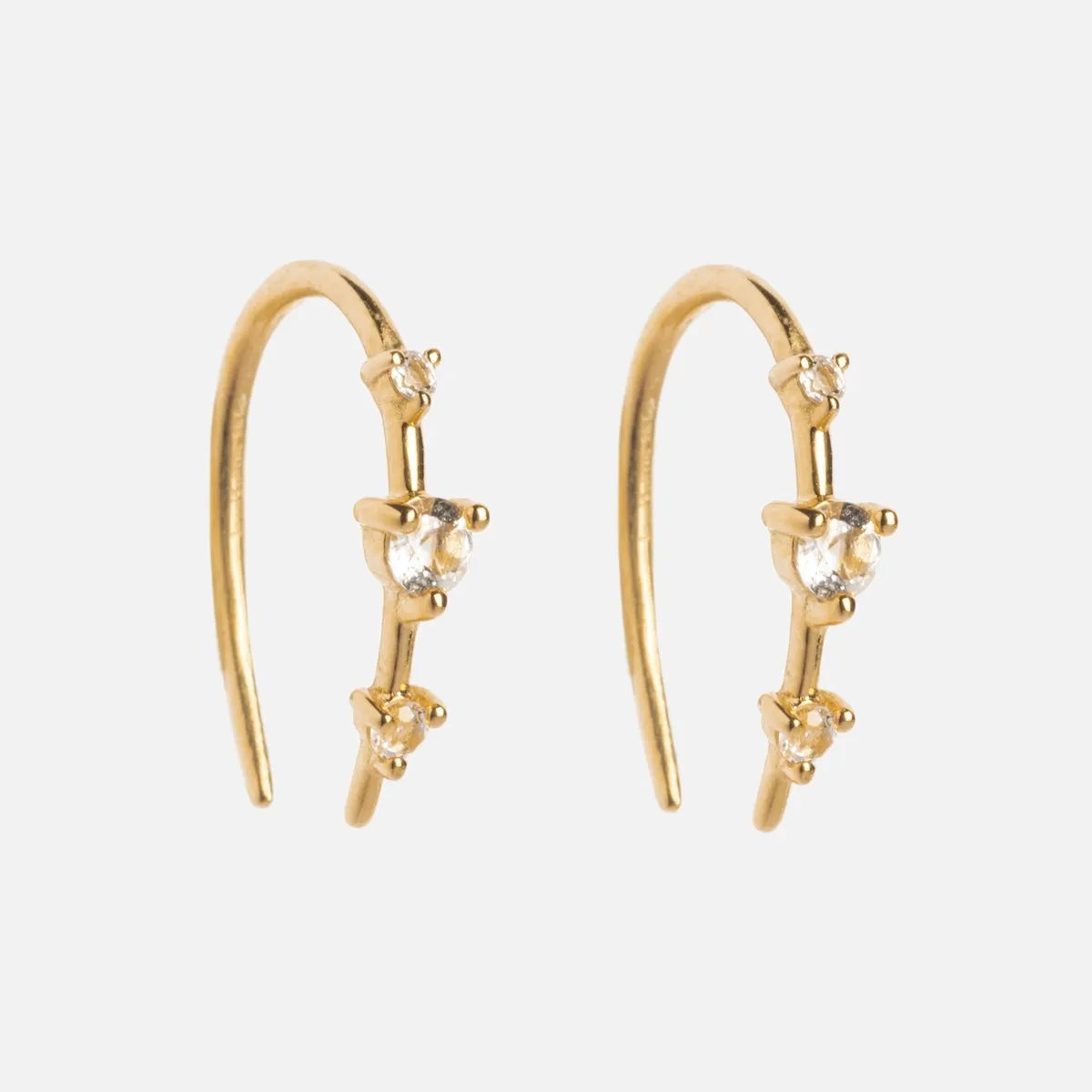 Solid Gold Ombre Birthstone Ear Huggers