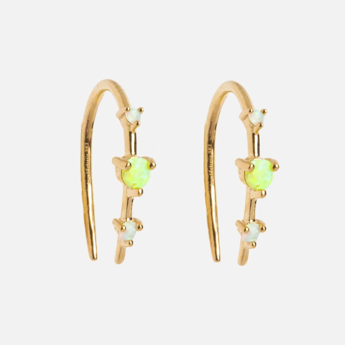 Solid Gold Ombre Birthstone Ear Huggers
