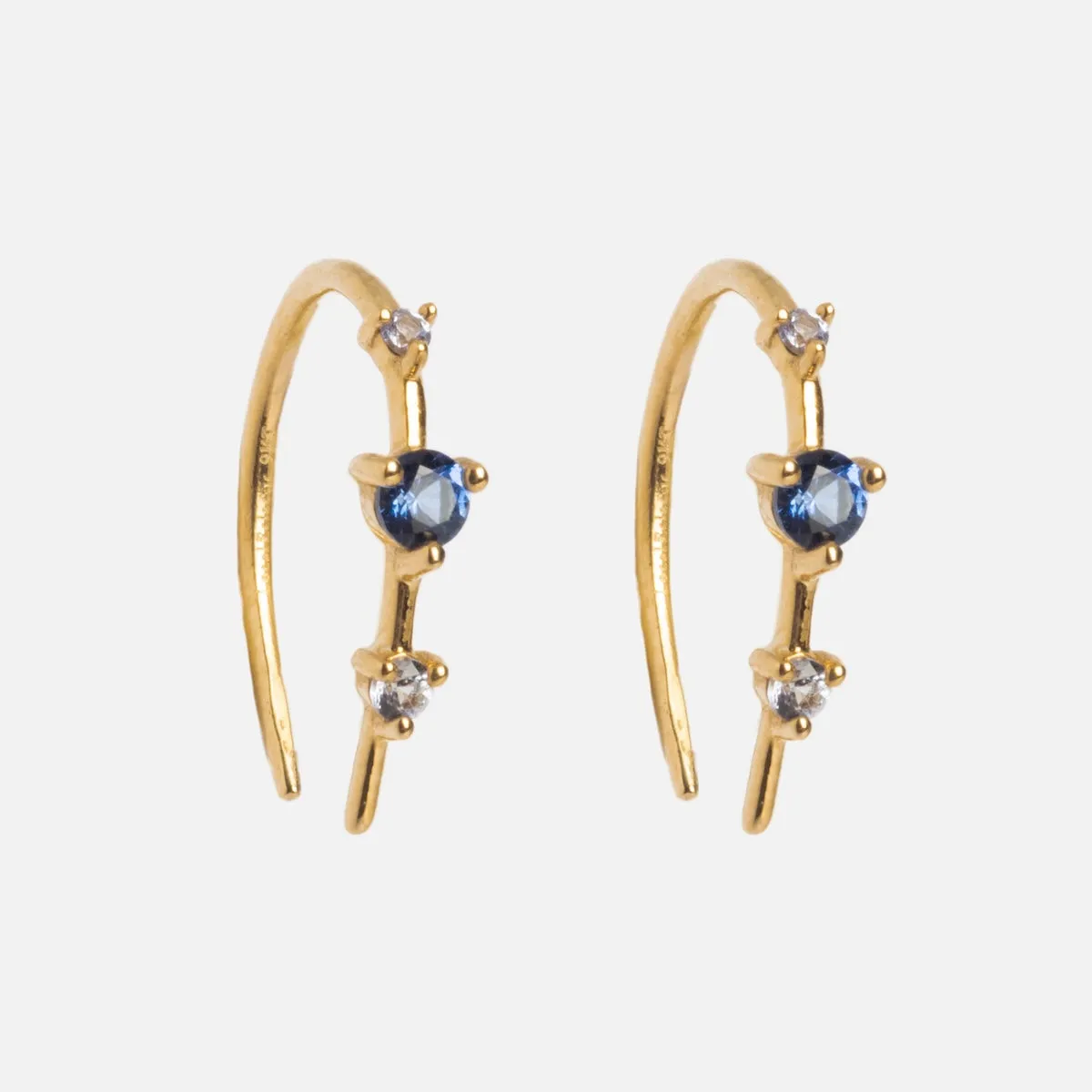 Solid Gold Ombre Birthstone Ear Huggers