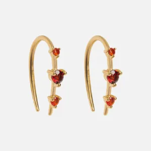 Solid Gold Ombre Birthstone Ear Huggers