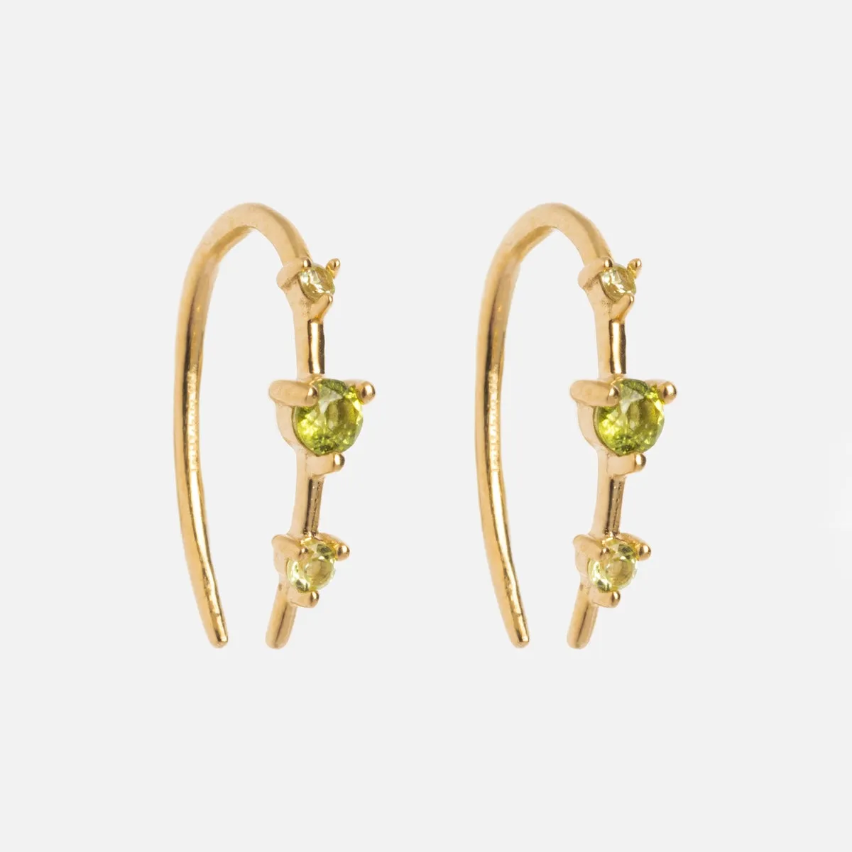 Solid Gold Ombre Birthstone Ear Huggers